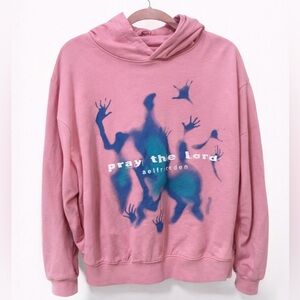 Aelfric Eden Pink Cowl Neck Sweater with Blue Graphic